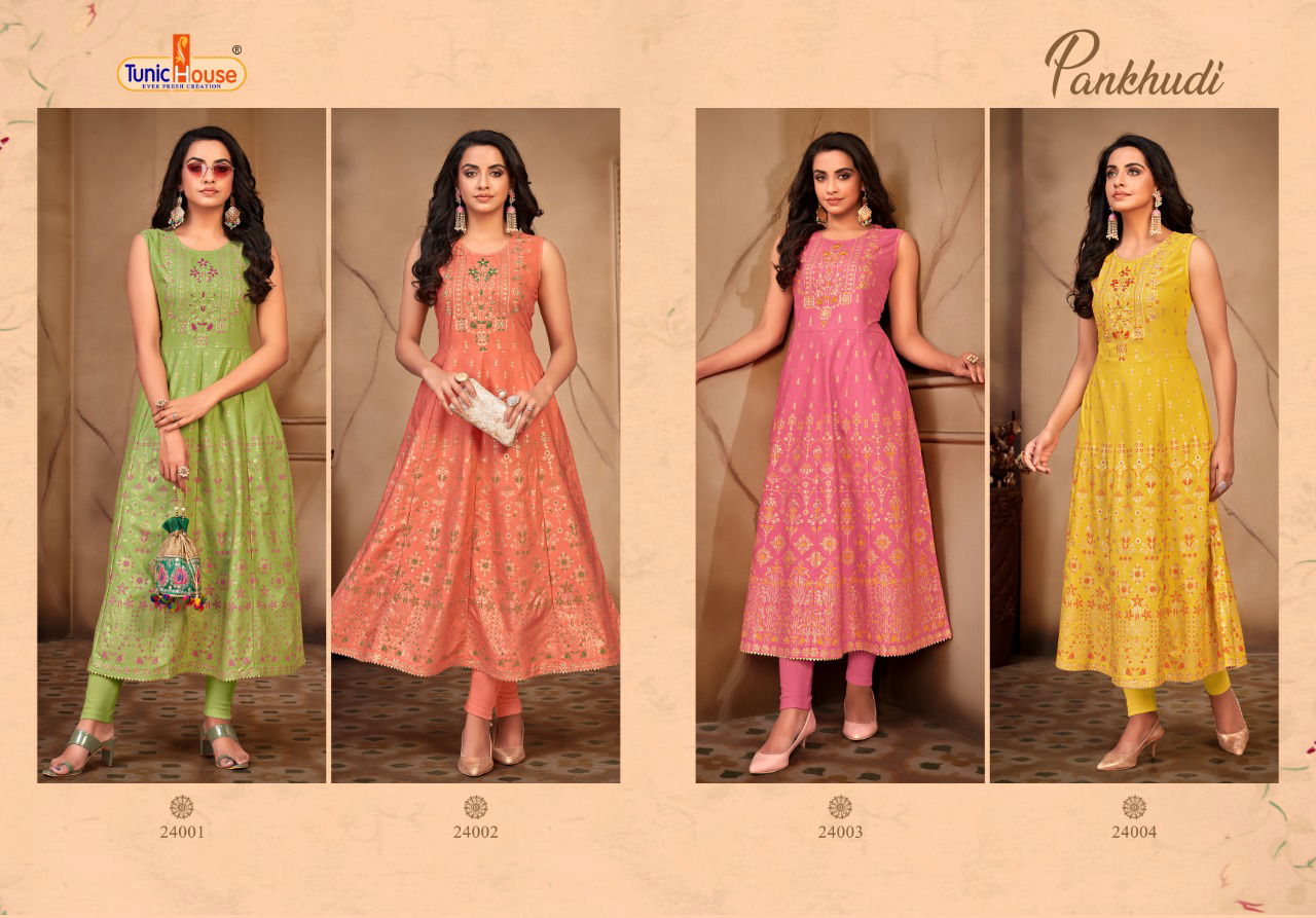Tunic House Pankhudi Ethnic Wear Printed Designer Long Kurti Collection